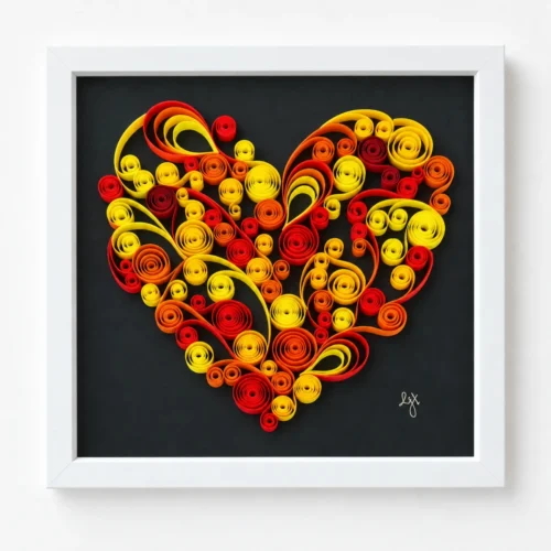 Hearts in Paper – Red & Yellow